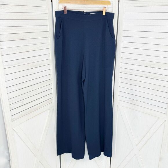 Dress The Population Andreas Wide Leg Pants Navy Blue Large - Picture 1 of 15